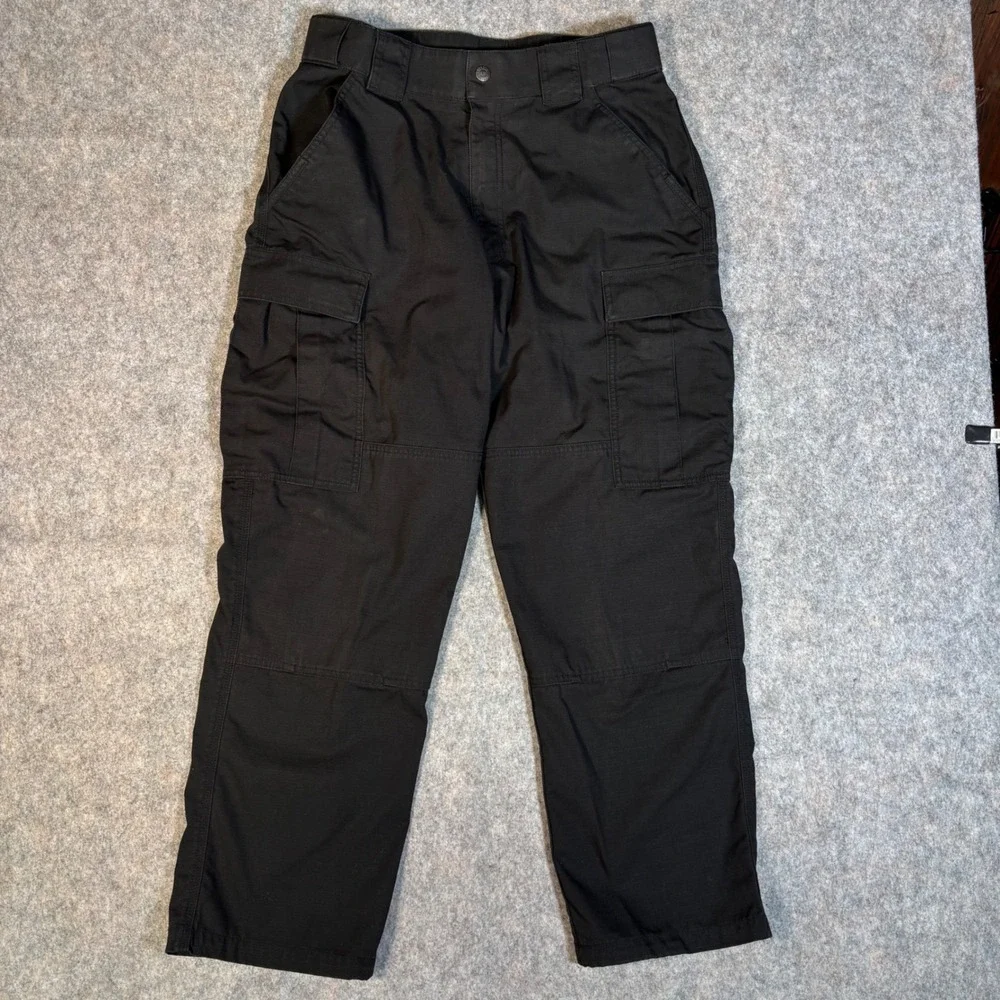 5.11 Tactical Cargo Pants Mens M Short Black Ripstop Utility Work 74003 Trousers
